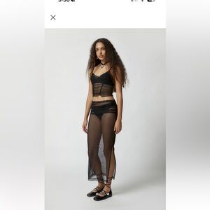 Black Sheer sexy maxi skirt